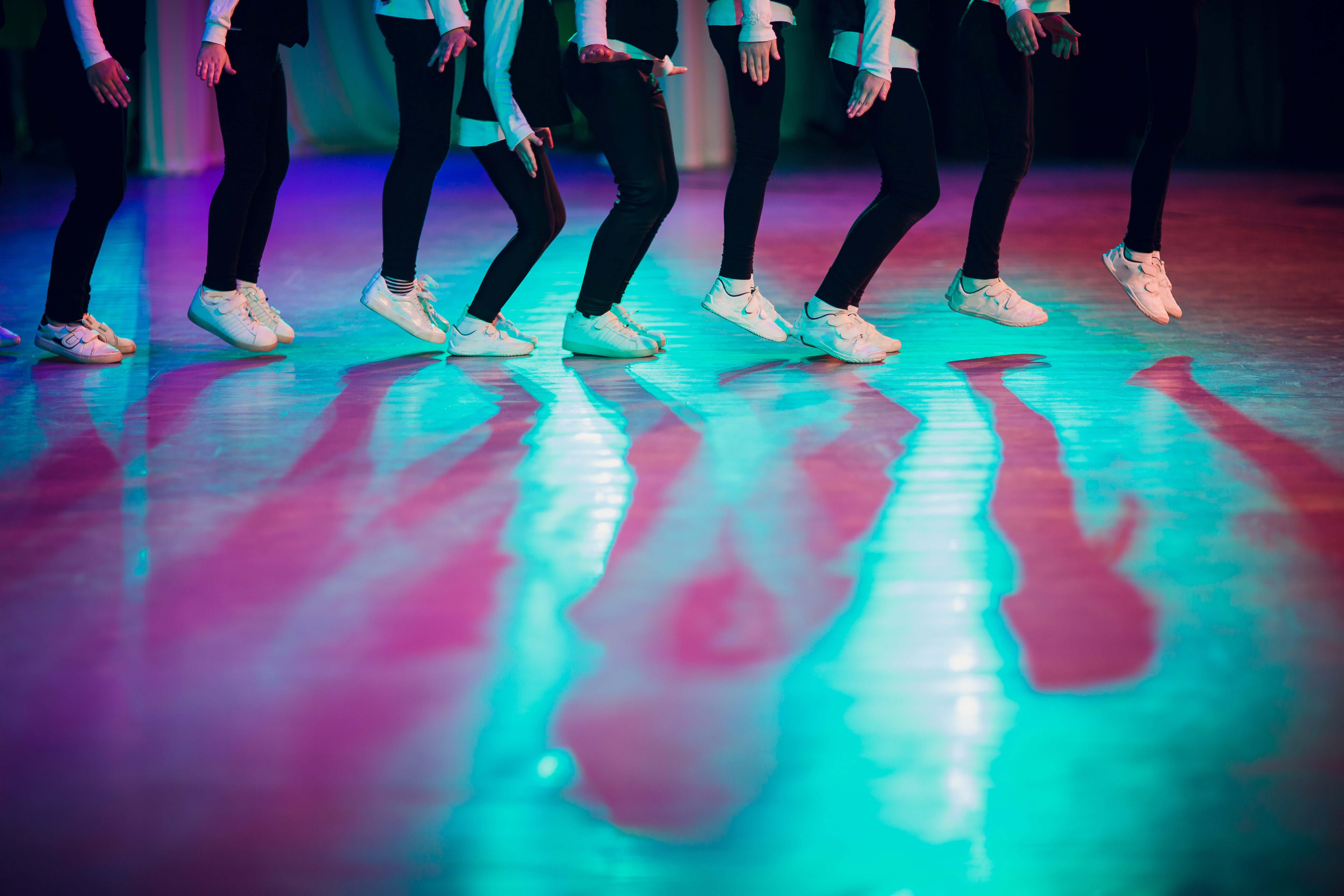 image of dancers feet in a line